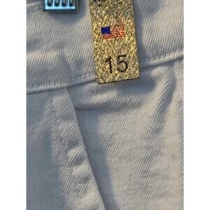 Vibrant Size 15"Snow-Edge Fray White Denim Jeans"